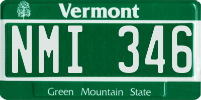 VT license plate NMI346