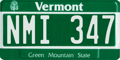 VT license plate NMI347