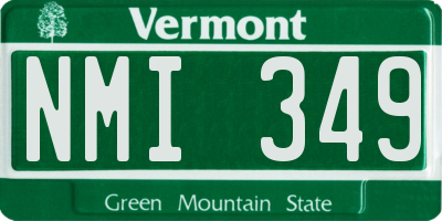 VT license plate NMI349