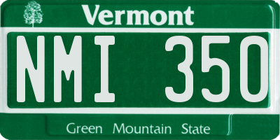VT license plate NMI350