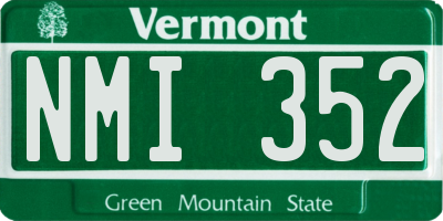 VT license plate NMI352