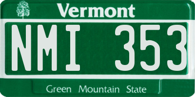 VT license plate NMI353
