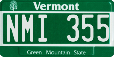 VT license plate NMI355