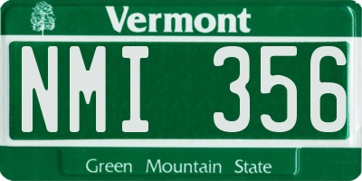 VT license plate NMI356