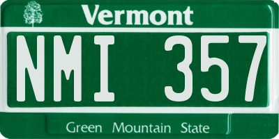 VT license plate NMI357