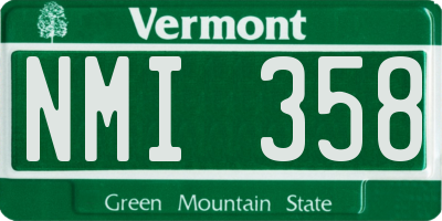 VT license plate NMI358