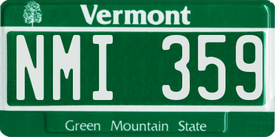 VT license plate NMI359