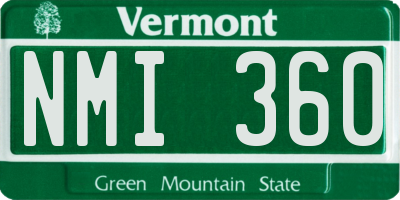 VT license plate NMI360