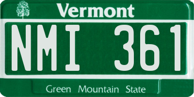 VT license plate NMI361