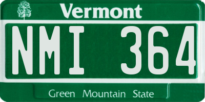 VT license plate NMI364