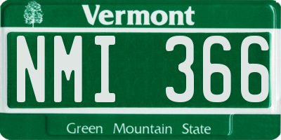 VT license plate NMI366