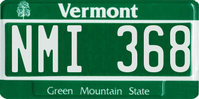 VT license plate NMI368