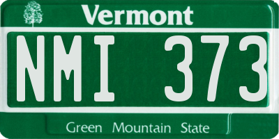 VT license plate NMI373