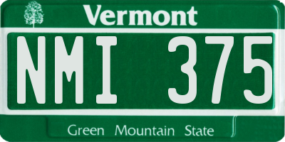 VT license plate NMI375