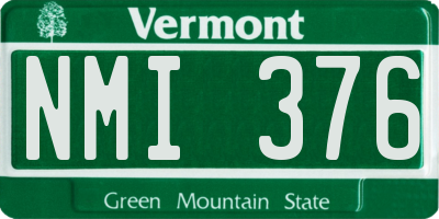 VT license plate NMI376