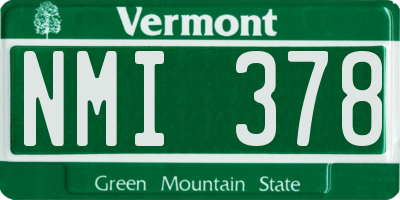 VT license plate NMI378