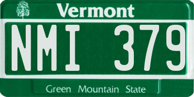 VT license plate NMI379