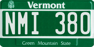 VT license plate NMI380