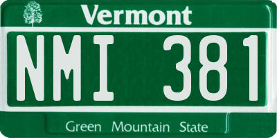 VT license plate NMI381