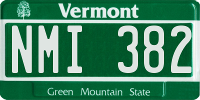 VT license plate NMI382