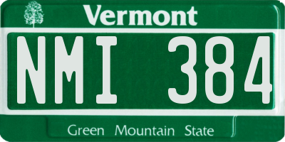 VT license plate NMI384