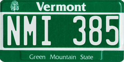 VT license plate NMI385
