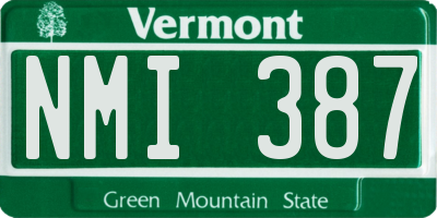 VT license plate NMI387