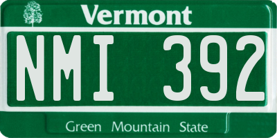 VT license plate NMI392