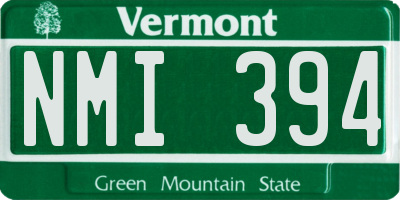 VT license plate NMI394