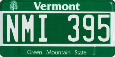 VT license plate NMI395