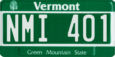 VT license plate NMI401