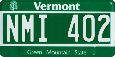 VT license plate NMI402