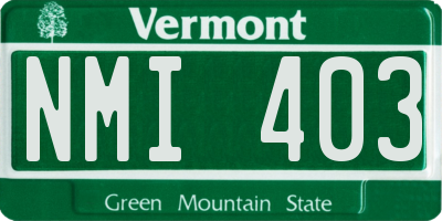 VT license plate NMI403