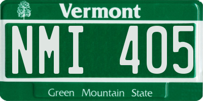 VT license plate NMI405