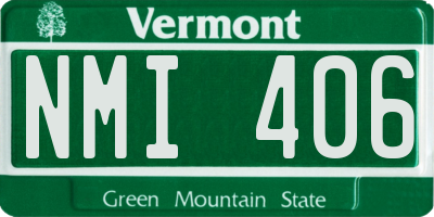 VT license plate NMI406