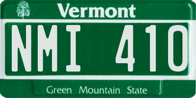 VT license plate NMI410