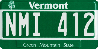 VT license plate NMI412
