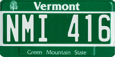 VT license plate NMI416