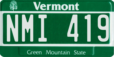 VT license plate NMI419