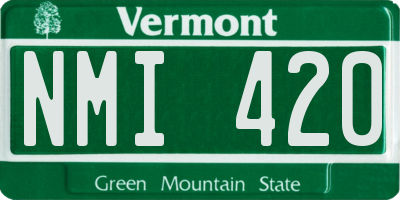 VT license plate NMI420