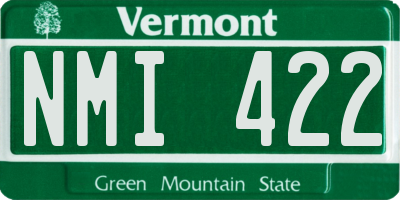 VT license plate NMI422
