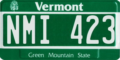 VT license plate NMI423