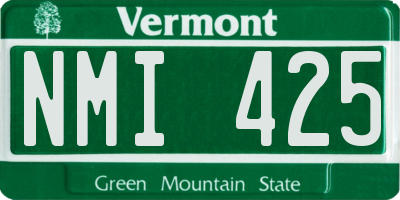 VT license plate NMI425