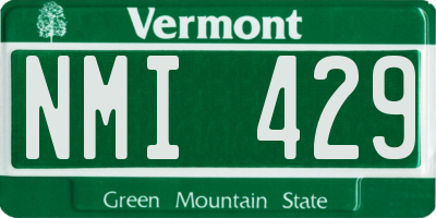 VT license plate NMI429