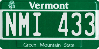 VT license plate NMI433