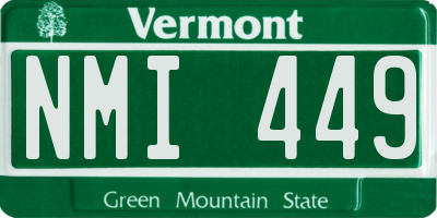 VT license plate NMI449