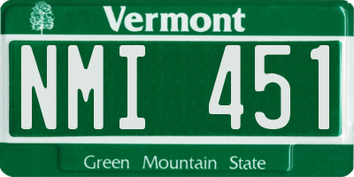 VT license plate NMI451
