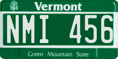 VT license plate NMI456