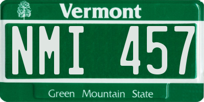 VT license plate NMI457