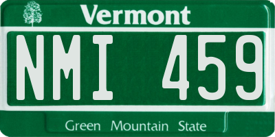 VT license plate NMI459